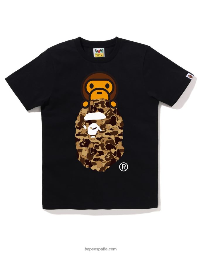 mujer A Bathing Ape Cookie camo 2 milo en camiseta de cabeza 288PLL804 negro