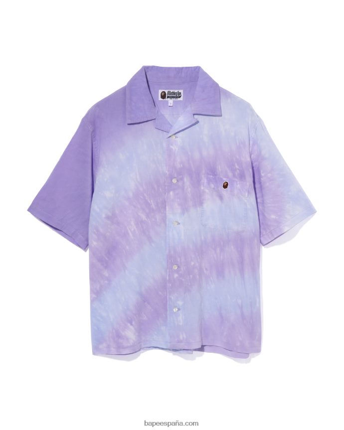 mujer A Bathing Ape camisa tie dye de un punto con cabeza 288PLL787 lila