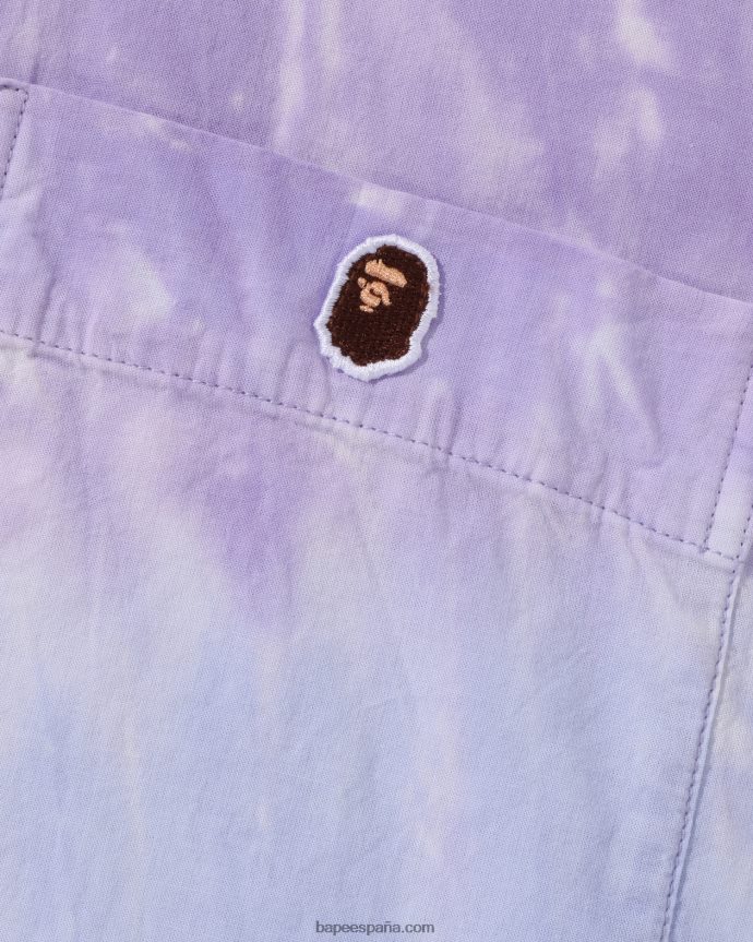 mujer A Bathing Ape camisa tie dye de un punto con cabeza 288PLL787 lila