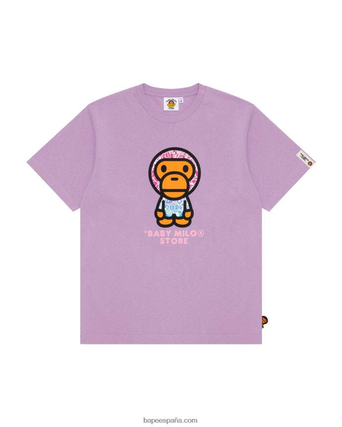 mujer A Bathing Ape camiseta bebé milo 288PLL856 púrpura