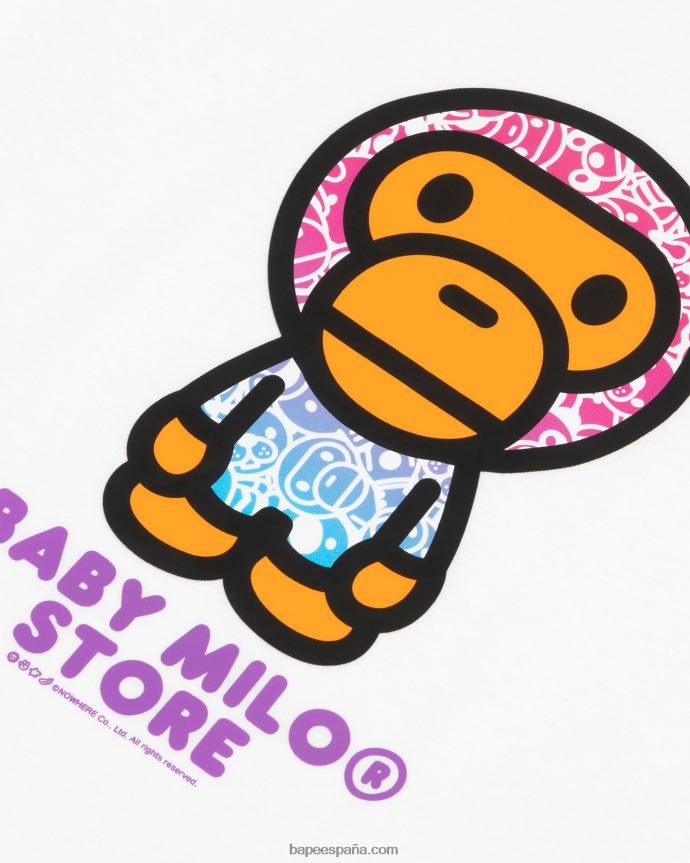 mujer A Bathing Ape camiseta bebé milo 288PLL857 blanco