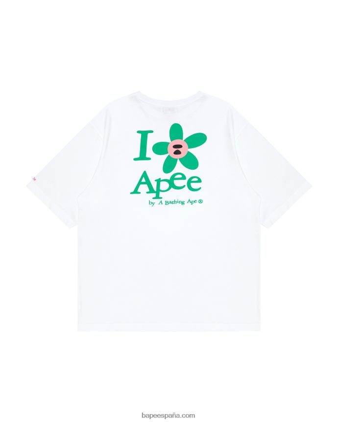 mujer A Bathing Ape camiseta clásica 288PLL958 blanco blanqueado