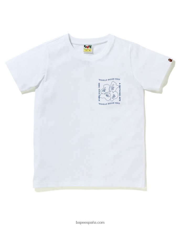 mujer A Bathing Ape camiseta con estampado de tinta 288PLL930 blanco