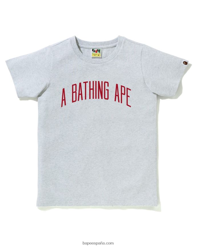 mujer A Bathing Ape camiseta con letras 288PLL890 gris