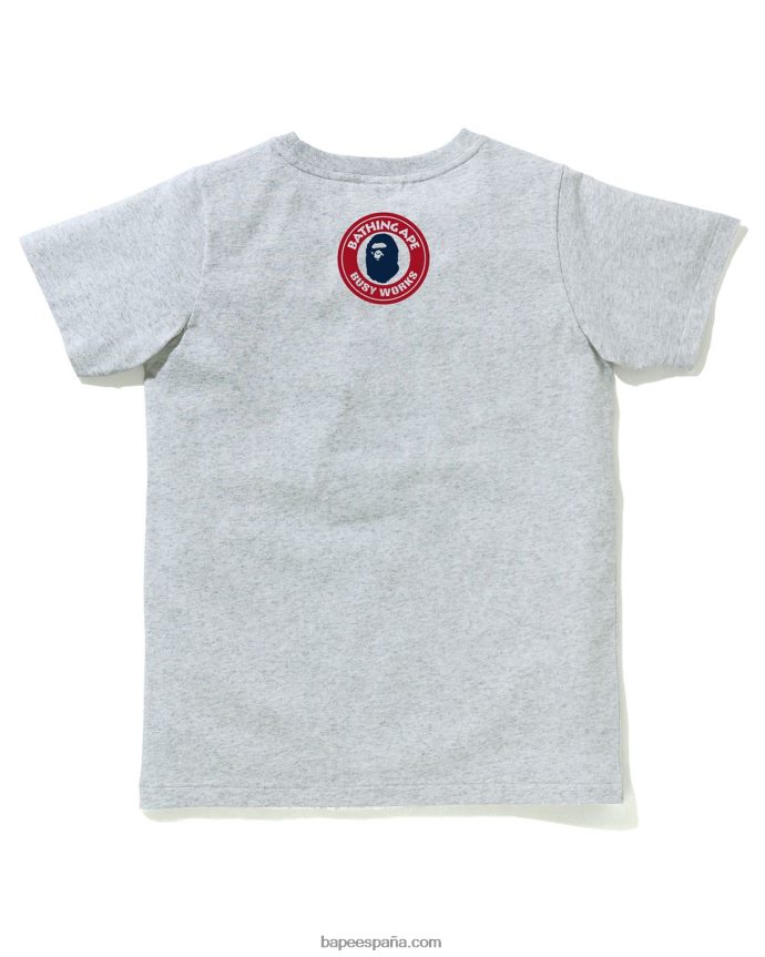 mujer A Bathing Ape camiseta con letras 288PLL890 gris