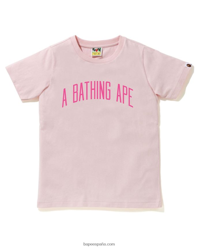 mujer A Bathing Ape camiseta con letras 288PLL891 rosa