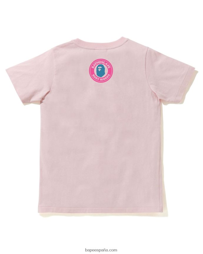 mujer A Bathing Ape camiseta con letras 288PLL891 rosa