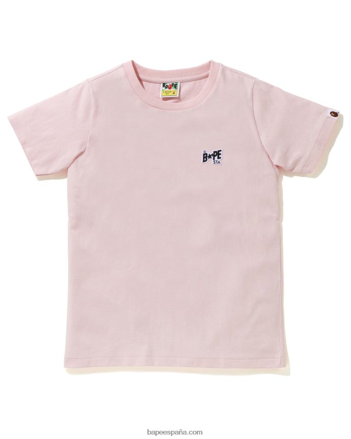 mujer A Bathing Ape camiseta con logo de un punto 288PLL1003 rosa