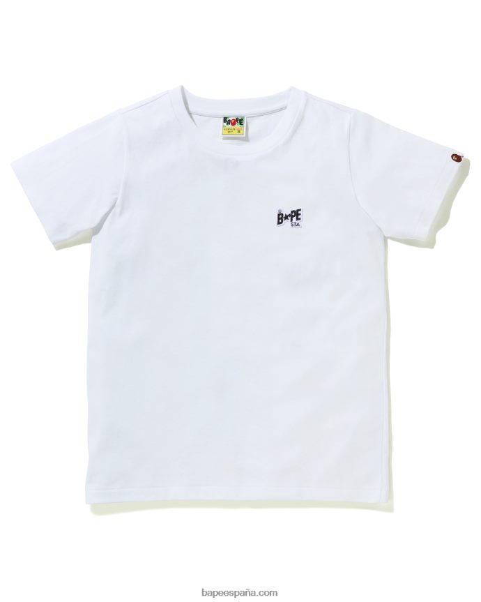 mujer A Bathing Ape camiseta con logo de un punto 288PLL1004 blanco
