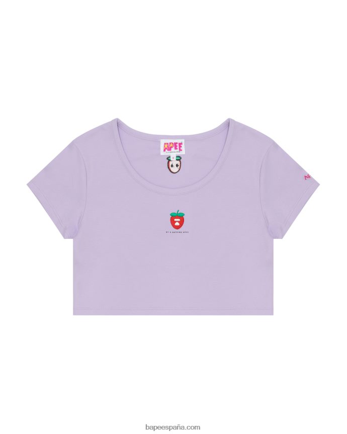 mujer A Bathing Ape camiseta con logo y bayas 288PLL938 lila