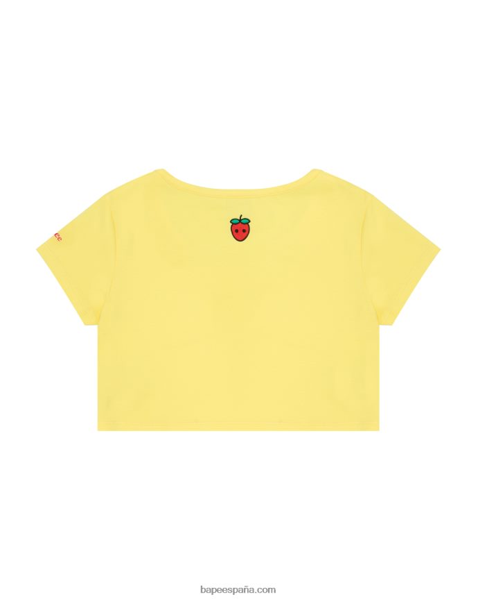 mujer A Bathing Ape camiseta con logo y bayas 288PLL940 Limon amarillo
