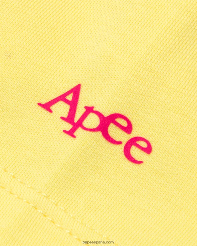 mujer A Bathing Ape camiseta con logo y bayas 288PLL940 Limon amarillo