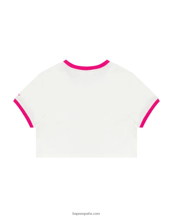 mujer A Bathing Ape camiseta corta con corazón 288PLL963 pared blanca