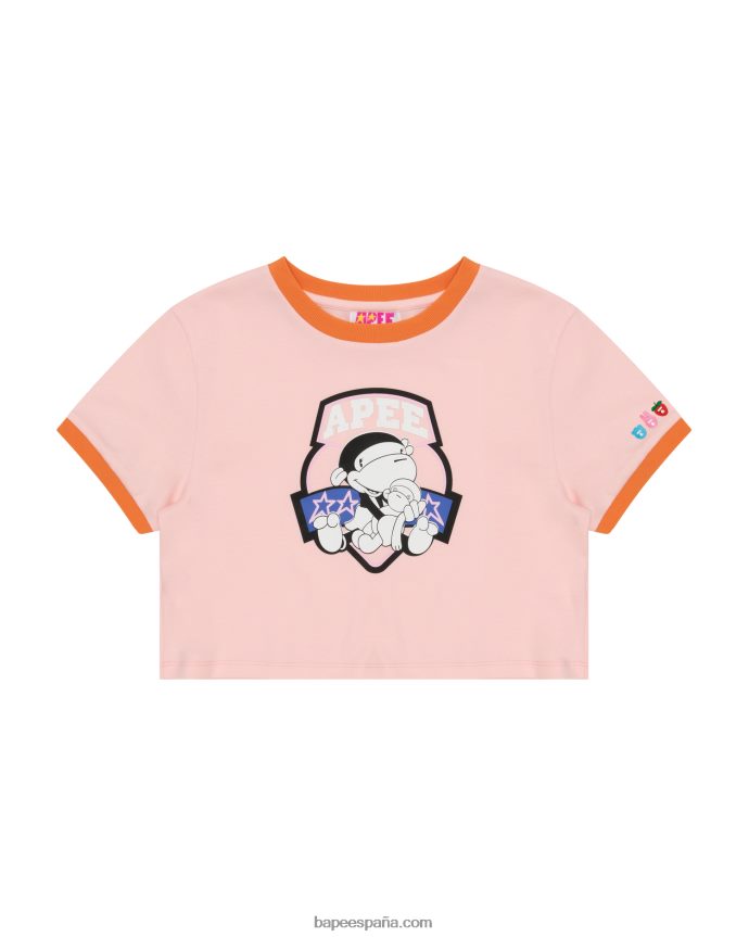 mujer A Bathing Ape camiseta corta con gráfico 288PLL1045 rosa