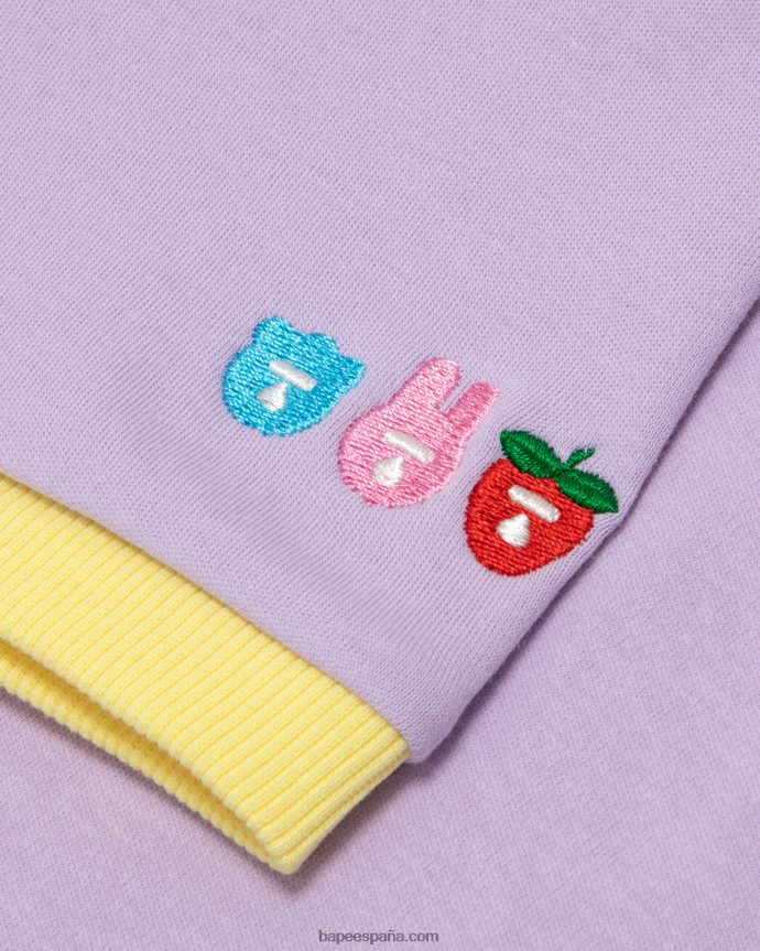 mujer A Bathing Ape camiseta corta con gráfico 288PLL1046 púrpura