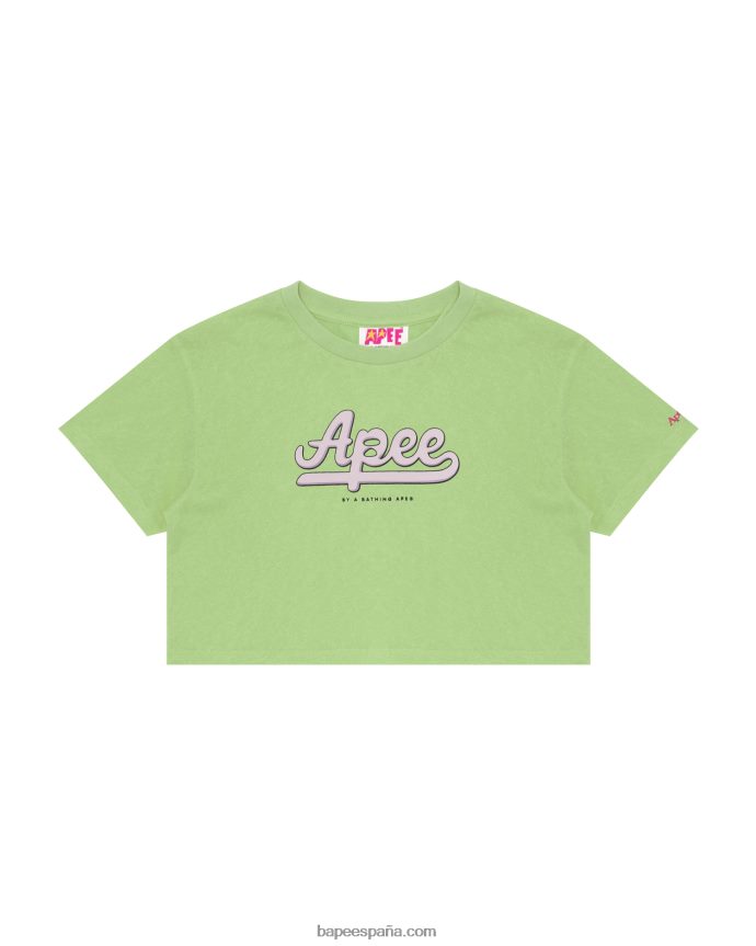 mujer A Bathing Ape camiseta corta con gráfico 288PLL951 verde otoño