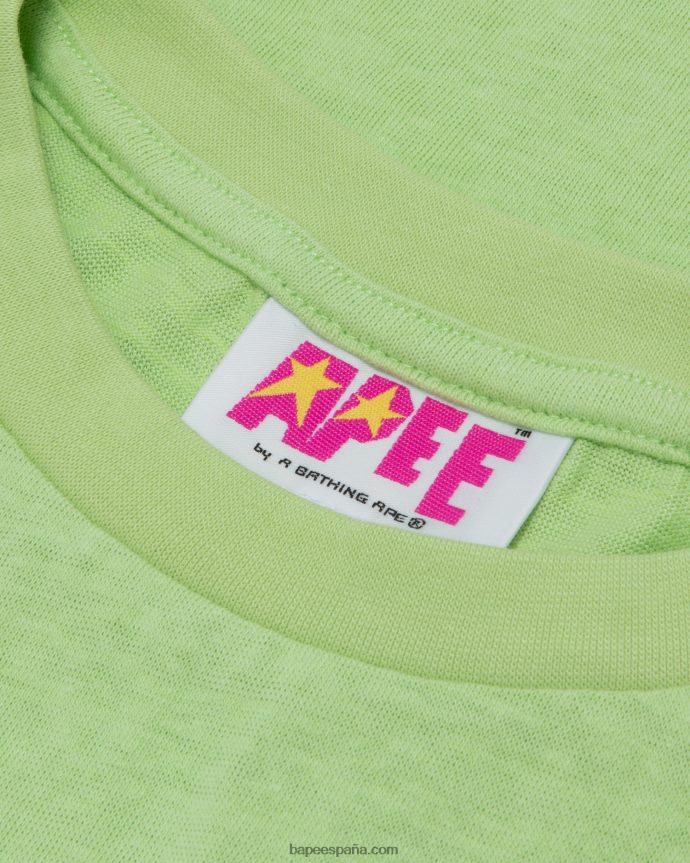 mujer A Bathing Ape camiseta corta con gráfico 288PLL951 verde otoño