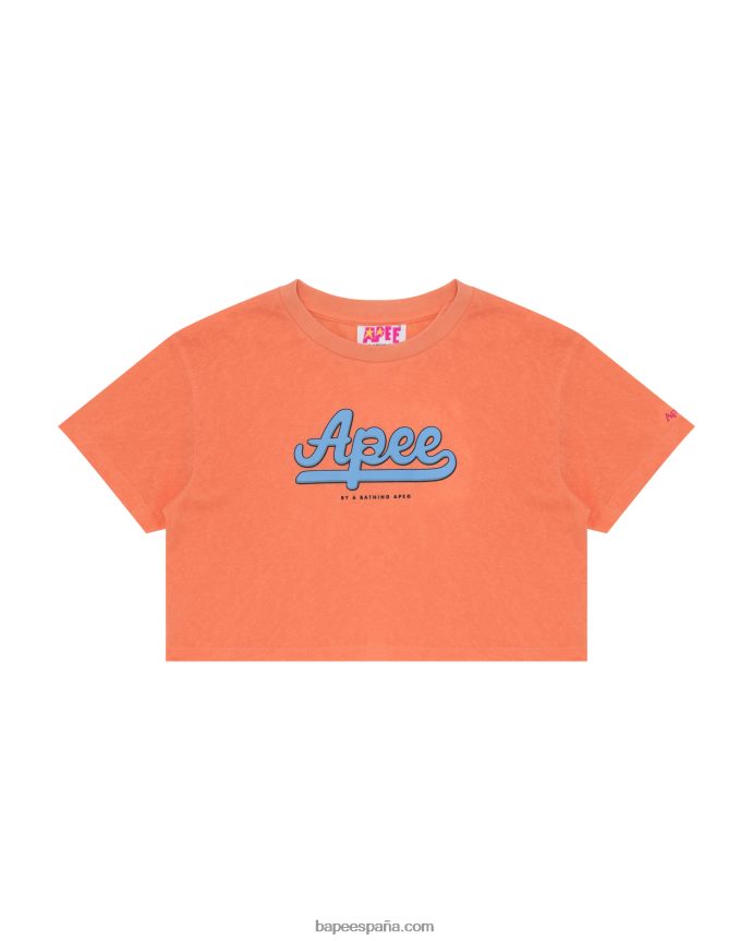 mujer A Bathing Ape camiseta corta con gráfico 288PLL953 naranja