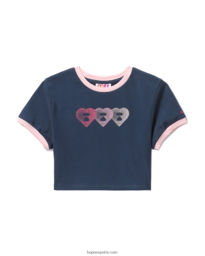 mujer A Bathing Ape camiseta corta gráfica #3 288PLL845 Azul marino