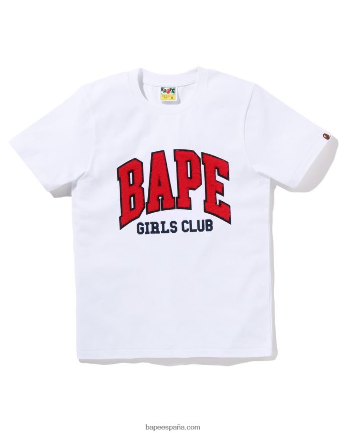 mujer A Bathing Ape camiseta de boa polar para niñas 288PLL882 blanco
