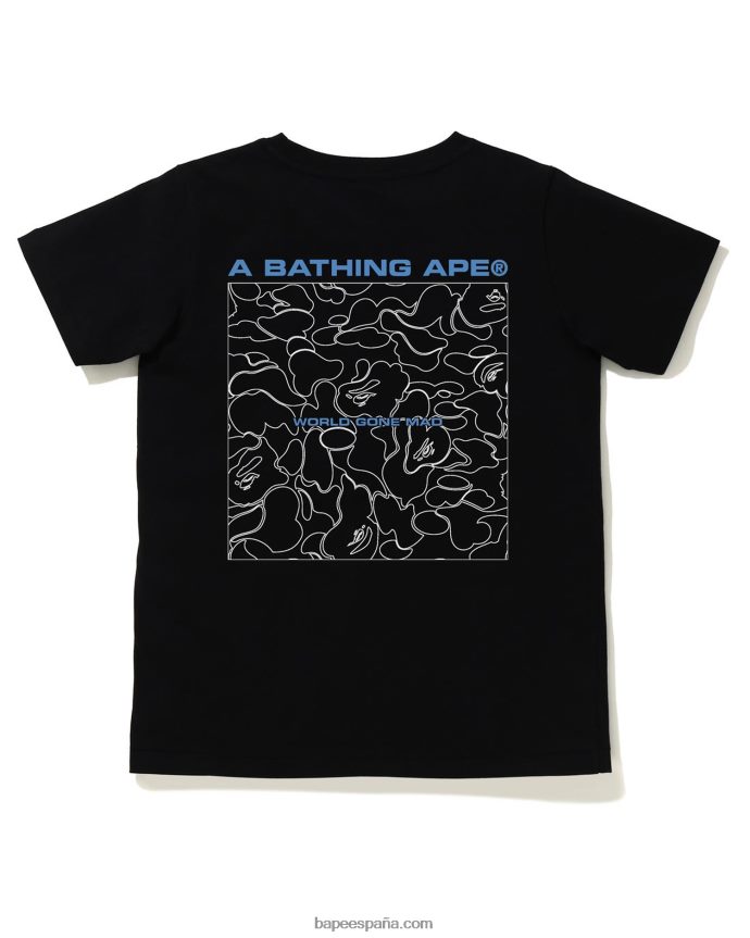 mujer A Bathing Ape camiseta de camuflaje de línea 288PLL923 negro