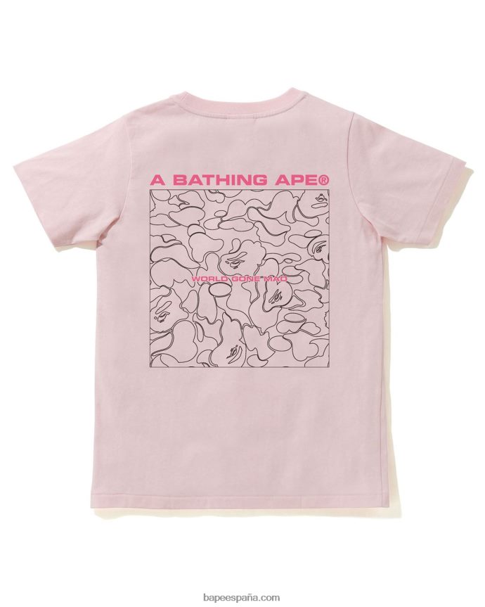 mujer A Bathing Ape camiseta de camuflaje de línea 288PLL925 rosa