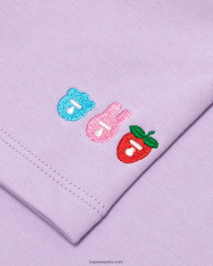 mujer A Bathing Ape camiseta de corte slim con logo estampado 288PLL1057 púrpura