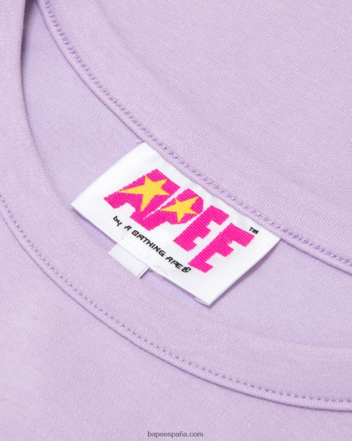 mujer A Bathing Ape camiseta de corte slim con logo estampado 288PLL1057 púrpura