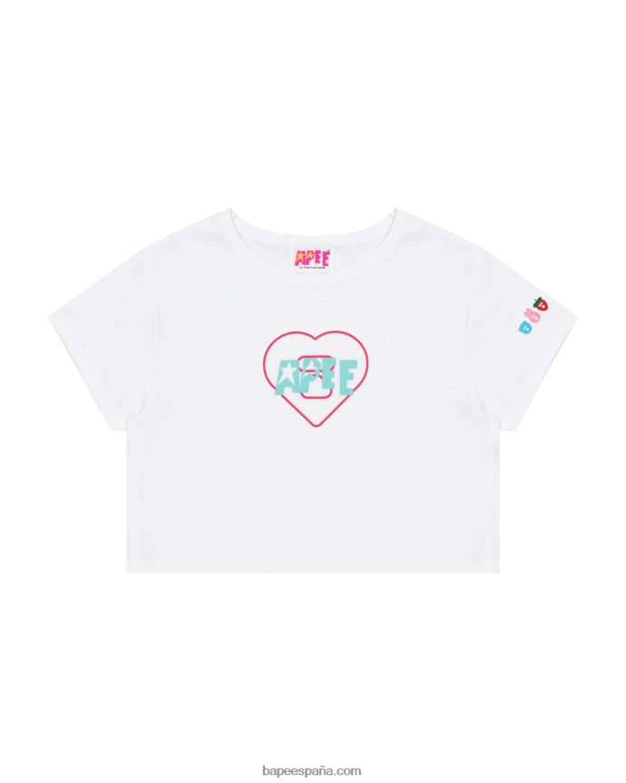mujer A Bathing Ape camiseta de corte slim con logo estampado 288PLL1058 blanco