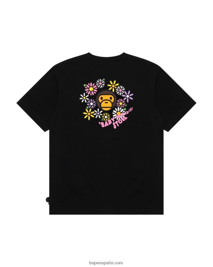 mujer A Bathing Ape camiseta de manga corta bebé milo 288PLL858 negro