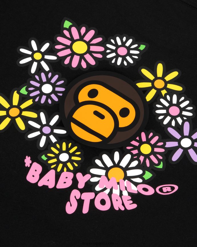 mujer A Bathing Ape camiseta de manga corta bebé milo 288PLL858 negro