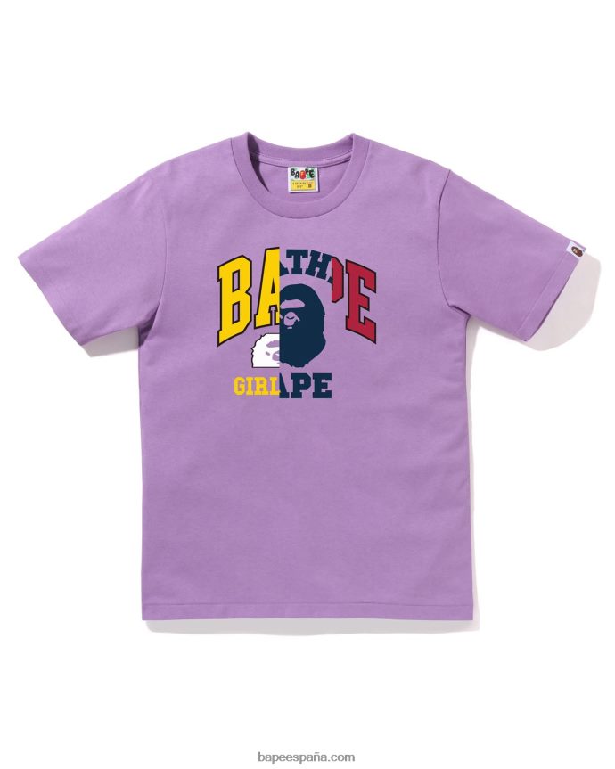 mujer A Bathing Ape camiseta gráfica de acoplamiento 288PLL867 púrpura