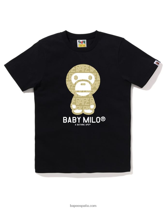 mujer A Bathing Ape camiseta milo bebé con monograma del logo 288PLL852 negro