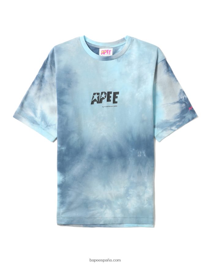 mujer A Bathing Ape camiseta tie-dye con abertura gráfica 288PLL847 azul