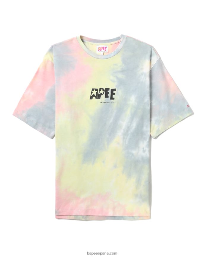 mujer A Bathing Ape camiseta tie-dye con abertura gráfica 288PLL848 rosa