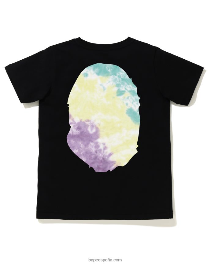 mujer A Bathing Ape camiseta tie-dye con cabeza grande 288PLL999 negro