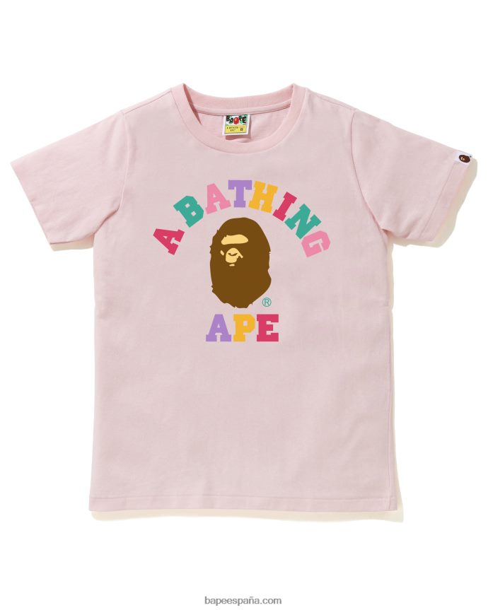 mujer A Bathing Ape camiseta universitaria de colores 288PLL983 rosa
