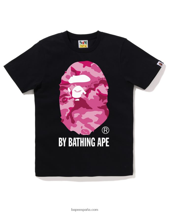 mujer A Bathing Ape camuflaje de bosque por tee 288PLL784 negro
