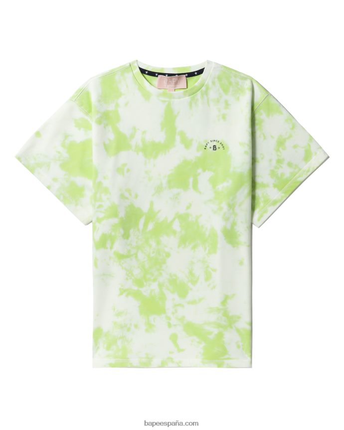 mujer A Bathing Ape playera tie-dye con logo 288PLL790 verde claro