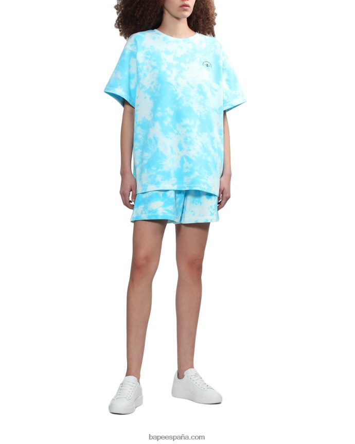 mujer A Bathing Ape playera tie-dye con logo 288PLL791 azul