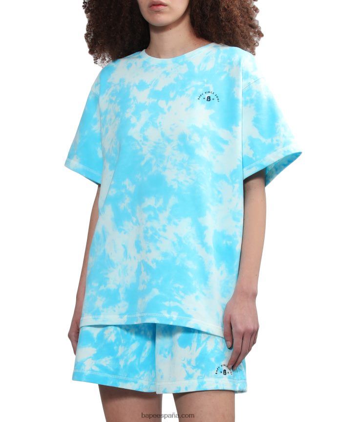 mujer A Bathing Ape playera tie-dye con logo 288PLL791 azul
