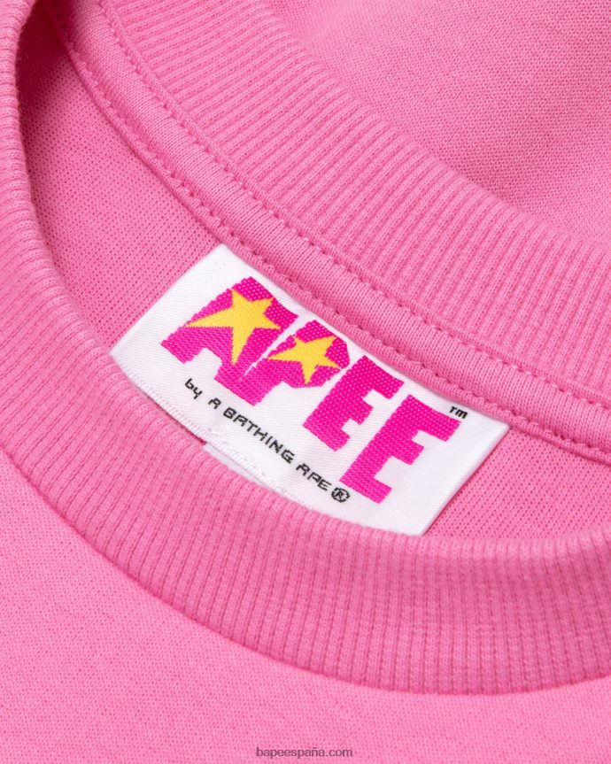 mujer A Bathing Ape sudadera corta con logo 288PLL944 rosa