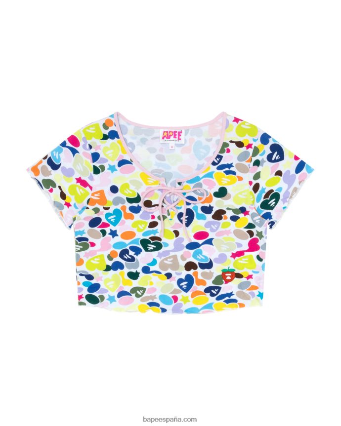 mujer A Bathing Ape top corto con cordones 288PLL946 caso