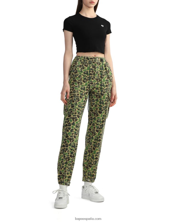 mujer A Bathing Ape top corto con logo 288PLL822 negro