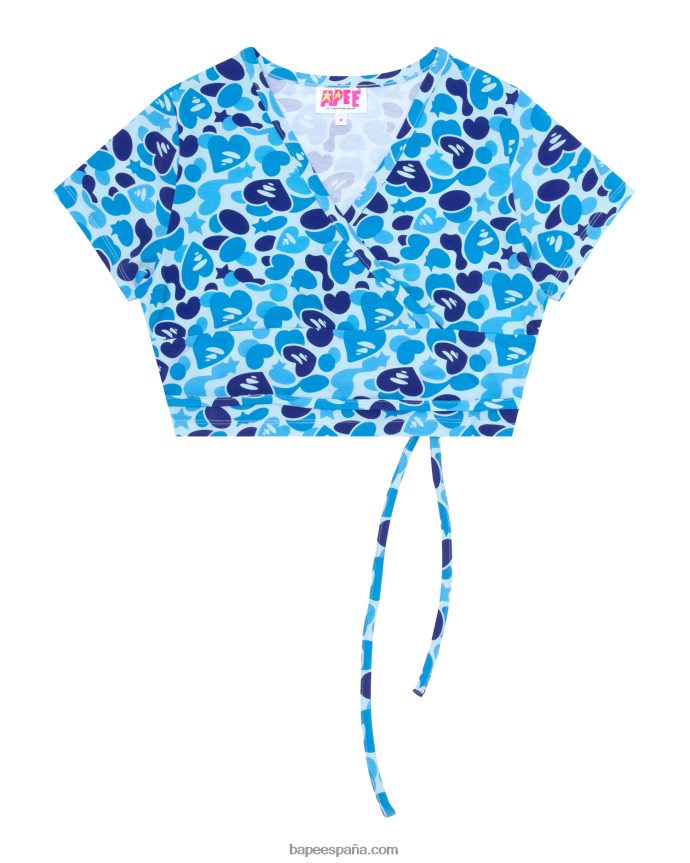 mujer A Bathing Ape top estampado 288PLL936 azul