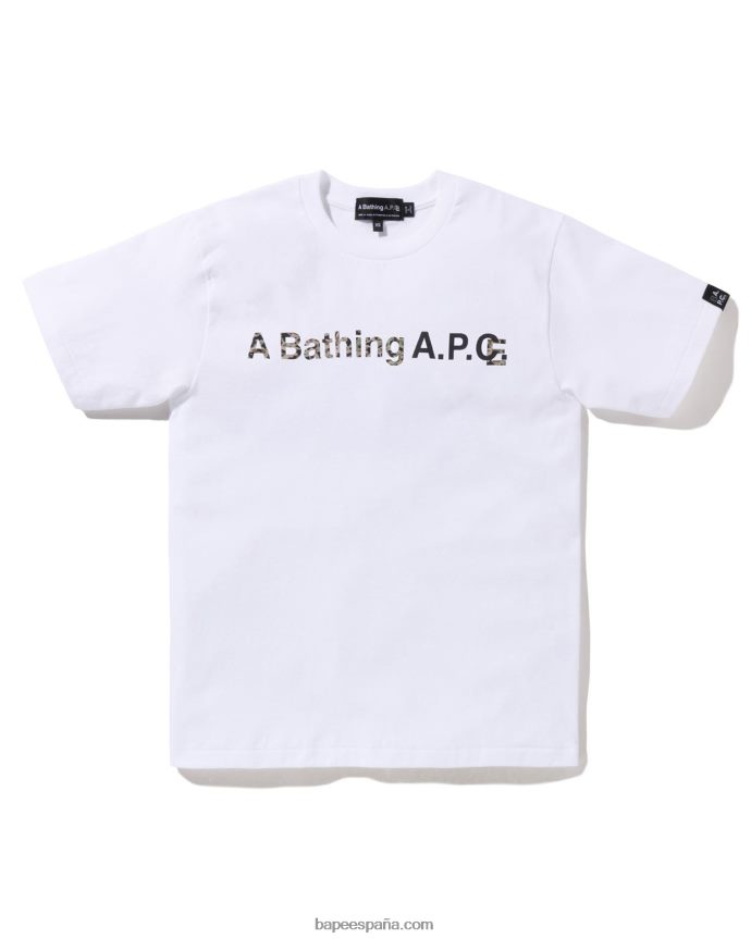 mujer A Bathing Ape x a.p.c. una camiseta ancha 288PLL901 blanco