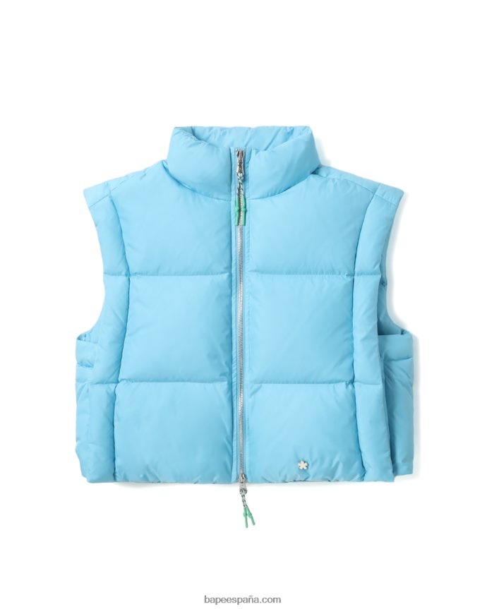 mujer A Bathing Ape chaleco corto capitonado 288PLL794 azul