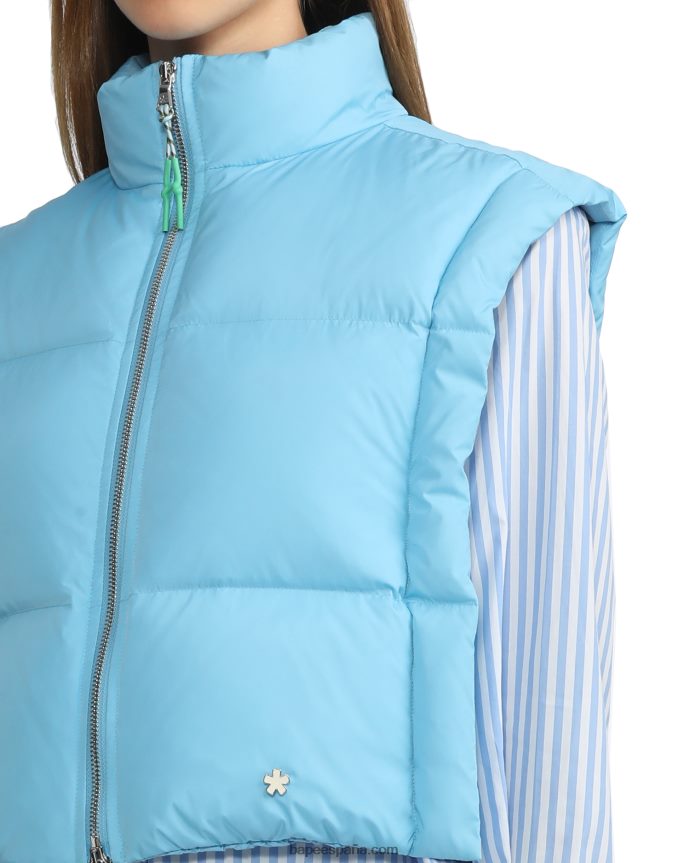 mujer A Bathing Ape chaleco corto capitonado 288PLL794 azul