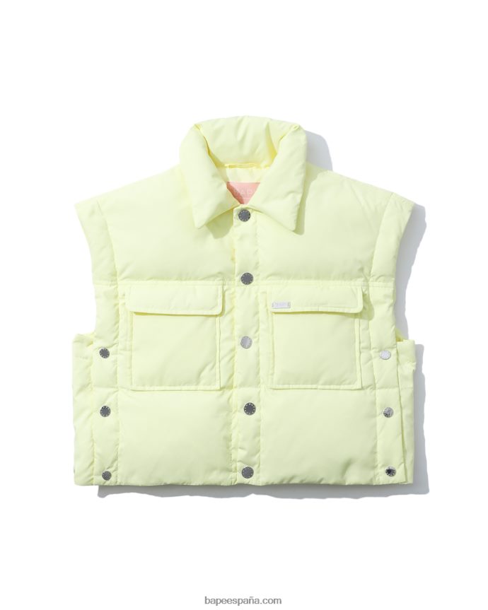 mujer A Bathing Ape chaleco corto con botones 288PLL992 amarillo pastel