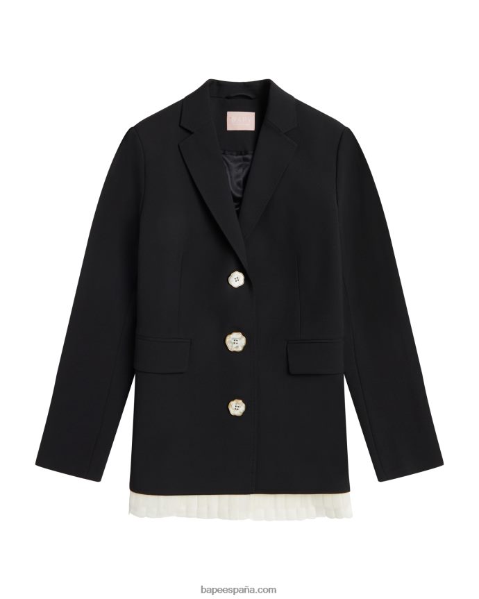 mujer A Bathing Ape chaqueta americana con botones 288PLL988 negro